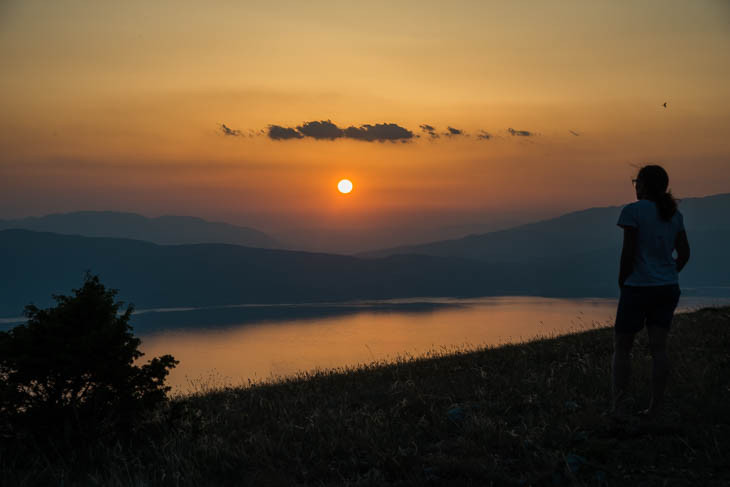 Nachtplatz hoch über dem Ohridsee in Nordmazedonien