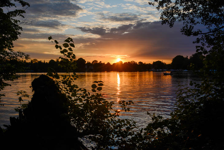 Sonnenuntergang am Zeuthener See bei Schmökwitz