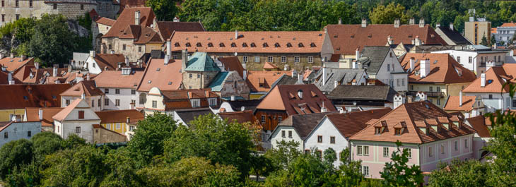Häusergewirr in der Altstadt von Krumau