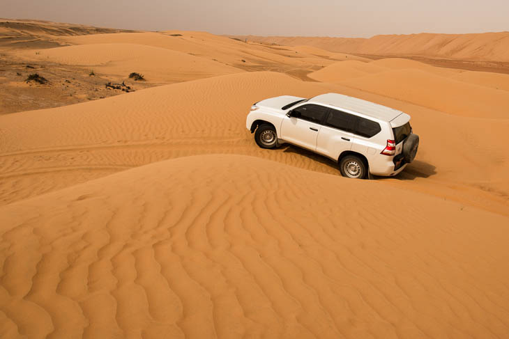 In  den Sanddünen hinter der Oase Al-Hawaiyah  am Beginn der Al-Wahiba-Wüste